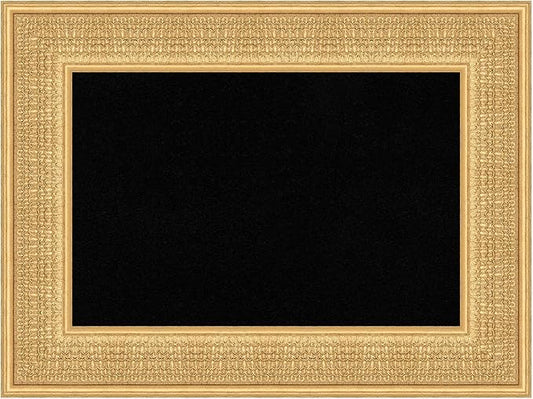 Amanti Art Black Cork Board for Wall, 18x24 Vision Board with Gold Wood Frame, Small Corkboard Office Decor for Home Organization, Traditional Corkboard Pinboard to Display Items for Home