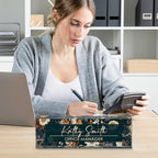 Personalized Name Plate for Desk, Custom Desk Name Plate, Acrylic Name Plate Office Desk Accessories, Personalized Office Gifts for Coworkers Teachers, Employee Appreciation Gifts (B-Darkcyan)