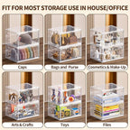 TOFWOF 6 Pack XX Large Shoe Organizer, Heavy-Duty Hard Thicken Plastic Clear Stackable Shoe Storage Box Organizer for Closet, Space-Saving Shoe Rack Display Case Bin Containers for Sneakers, Clear