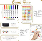 CLEVER CLEAN Large Dry Erase Wall Calendar - 36"x96" 12-month 2026 Undated Yearly Calendar for Home, Office, School Projects - Jumbo Reusable Laminated Task Organizer
