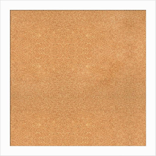 Amanti Art Natural Cork Board for Wall, 31x31 Vision Board with White Frame, Large Corkboard Office Decor for Home Organization, Casual Corkboard Pinboard to Display Items for Home Organization in