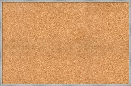 Amanti Art Natural Cork Board for Wall, 31x47 Vision Board with White Frame, Oversize Corkboard Office Decor for Home Organization, Cottage Corkboard Pinboard to Display Items for Home Organization