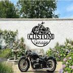 Custom Motorcycle Metal Signs Personalized Biker Name Sign Custom Garage Decor Motorbikes Wall Art Decor Motorcycle Sign Men Room Decorate Gifts for Men Husband Rider