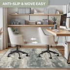 Office Chair Mat for Hardwood Tile Floor, Abstract 36"X 48" Desk Mats for Office Chair on Rolling Chairs Carpet, Desk Anti-Slip 1/5" Thick Rug for Computer Chair, Thin Low-Pile Floor Mat, Green Beige