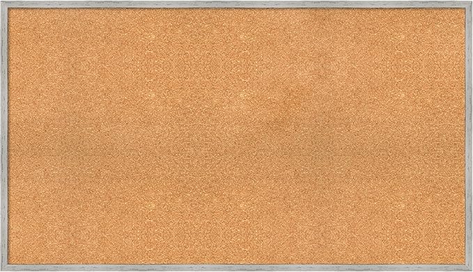 Amanti Art Natural Cork Board for Wall, 27x47 Vision Board with White Frame, Oversize Corkboard Office Decor for Home Organization, Cottage Corkboard Pinboard to Display Items for Home Organization