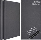 BUBOS 2 PCS Fabric Acoustic Panels,47.2''x23.6'' Decorative Sound Dampening Panels, Art Large Acoustic Wall Panels for Studios, Office, Home Theater,Max CavityPro Grey