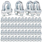 200PCS 5/16" M8 Zinc-Plated Wire Rope Clamps – Heavy Duty U-Bolt Cable Clips (Silver)