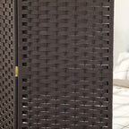 HOMCOM Room Divider, 4 Panel Folding Privacy Screen, 5.6' Tall Freestanding Wall Partition for Home Office, Bedroom, Brown
