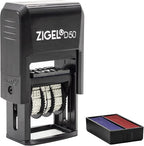ZIGEL D50 Date Stamp with FAXED - Self Inking Date Stamp - Blue/Red