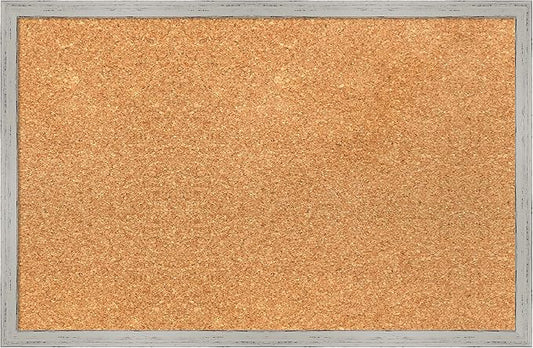 Amanti Art Natural Cork Board for Wall, 15x23 Vision Board with White Frame, Small Corkboard Office Decor for Home Organization, Cottage Corkboard Pinboard to Display Items for Home Organization in