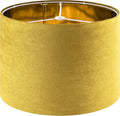 GO&SO Set of 1 Large Drum Yellow Velvet Lamp Shade -16" Top x 16" Bottom x 12" High(Spider) Modern Lamp Shades For Table Lamps & Bedside Lamp Replacement Lampshade, Hand Crafted, Required Assembly