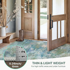 GENIMO Washable Rugs 6x9 Area Rugs for Living Room Bedroom, Modern Lightweight Rug Ultra Soft Indoor Area Rugs 6x9 for Dining Room, Low Pile Carpet with Non Slip Backing, Blue Green
