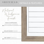 Sheffield Home Set of Two Family Planner Dry Erase Boards Featuring, Chore Chart, Shopping List, Weekly Meal Planner and Notes, 9x21 Inch, Natural