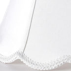 GO&SO Off White Bell Lamp Shade Medium, Scalloped Lampshade Braids with Petal Edges for Table Lamp,Floor Lamps Replacement, 6×13×9.8 Inch Spider Easy Assembly Modern Art Deco Lampshades for Bedroom