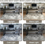 Office Chair Mat for Hardwood Tile Floor, Abstract 36"X 48" Desk Mats for Office Chair on Rolling Chairs Carpet, Desk Anti-Slip 1/5" Thick Rug for Computer Chair, Thin Low-Pile Floor Mat, Slate
