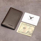Slim Leather Credit Card Holder for Men & Women 8cc, Italian Calfskin (Pebbled Coffee)