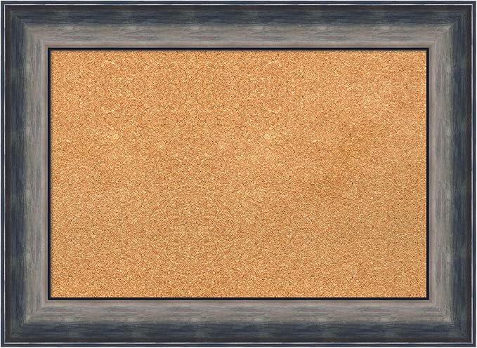 Amanti Art Natural Cork Board for Wall, 22x30 Vision Board with Silver Wood Frame, Medium Corkboard Office Decor for Home Organization, Casual Corkboard Pinboard to Display Items for Home