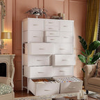 Romorgniz 57“H Dresser for Bedroom with Multiple Drawers,Dressers & Chests of Drawers for Bedroom,Large White Dresser, Sturdy Metal Frame & Wood Top,Entryway, Hallway