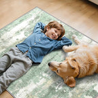 Office Chair Mat for Hardwood Tile Floor, Abstract 36"X 48" Desk Mats for Office Chair on Rolling Chairs Carpet, Desk Anti-Slip 1/5" Thick Rug for Computer Chair, Thin Low-Pile Floor Mat, Green