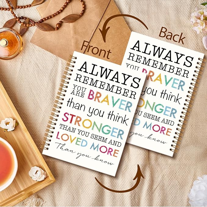 Inspirational Motivational Notebook Journal, Inspirational Gifts Spiral Notebook, You are Brave Motivational Notebooks Gifts for Women Men, Positive Gifts School Office Supplies, 6x8.2In