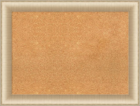 Amanti Art Natural Cork Board for Wall, 25x33 Vision Board with Gold Frame, Medium Corkboard Office Decor for Home Organization, Casual Corkboard Pinboard to display items for home organization