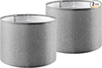 Set of 2 Large Drum Lamp Shades Modern Lamp Shade 16" Top x 16" Bottom x 12" High (Spider) Gray Lampshade for Floor Lamps Table Lamps - Lampshades Replacement By GO&SO