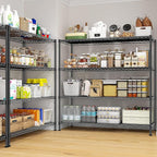 45 "W Metal Shelving Unit 4 Tier Storage Shelves Adjustable Wire Shelving Metal Shelf Pantry Shelves Wire Rack Commercial Shelving for Kitchen Pantry Utility Room Garage 45 "W x 59.4 "Hx 13.5" D Black