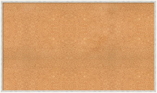 Amanti Art Natural Cork Board for Wall, 29x49 Vision Board with White Frame, Oversize Corkboard Office Decor for Home Organization, Modern Corkboard Pinboard to Display Items for Home Organization in