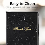 Gold Lion Gear Check Presenters for Restaurants Bulk 40 Pack - 5.5 x 10 Inch Double Side Check Presenter with Gold Thank You Imprint - Receipt Holder for Organized Payments - Black