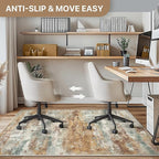 Office Chair Mat for Hardwood Tile Floor, Abstract 36"X 48" Desk Mats for Office Chair on Rolling Chairs Carpet, Desk Anti-Slip 1/5" Thick Rug for Computer Chair, Thin Low-Pile Floor Mat, Orange Sage