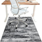 Office Chair Mat for Hardwood Tile Floor, Abstract 36"X 48" Desk Mats for Office Chair on Rolling Chairs Carpet, Desk Anti-Slip 1/5" Thick Rug for Computer Chair, Thin Low-Pile Floor Mat, Dark