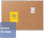 Quartet Cork Board, Bulletin Board, 6' x 4' Corkboard, Aluminum Frame, Silver (2307)