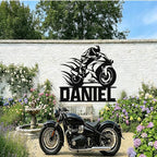 Custom Motorcycle Metal Signs Personalized Dirt Biker Name Sign Custom Garage Decor Motorbikes Wall Art Decor Motorcycle Sign Men Room Decorate Gifts for Men Husband Rider