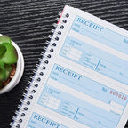 2 Packs Receipt Book with Carbon Copies,Money and Rent Receipt Book,3-Part Carbonless,5.31" x 11.22",100 Sets per Book