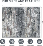 Office Chair Mat for Hardwood Tile Floor, Abstract 48"X 60" Desk Mats for Office Chair on Rolling Chairs Carpet, Desk Anti-Slip 1/5" Thick Rug for Computer Chair, Thin Low-Pile Floor Mat, Dark Gray