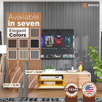 Avana Acoustic Wood Wall Panels – 94.4 x 12.6 Inch Gray Oak Acoustic Panels 4 PCs – Wall Panels For Interior Wall Decor For Homes, Offices, Studios – Pleasing Decorative Wood Panels For Wall