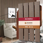 Avana Acoustic Wood Wall Panels – 94.4 x 12.6 Inch Smoke Walnut Acoustic Panels 4 PCs – Wall Panels For Interior Wall Decor For Homes, Offices, Studios – Pleasing Wood Panels For Wall