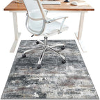 Office Chair Mat for Hardwood Tile Floor, Abstract 48"X 60" Desk Mats for Office Chair on Rolling Chairs Carpet, Desk Anti-Slip 1/5" Thick Rug for Computer Chair, Thin Low-Pile Floor Mat, Dark Gray