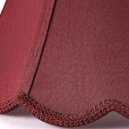 GOSO Scallop Burgundy Lamp Shades Set of 2 Medium Red, Bell Lamp Shade for Table Lamp,Floor Lamps Replac Braids with Petal Edges, 6×13×9.8 Inch Spider Easy Assembly Art Decor Shades for Bedroom