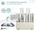 AdirOffice Adir Blue Print Storage Organizer - Mobile Roll File Cart, Construction Plan Holders, Blueprint Cabinet with Wheels, Roll Files Storage for Office and Home (21 Slots, White)