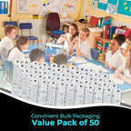 6 Inch Metal Ruler Bulk Set - 50-Pack of Compact 6 Inch / 15cm Stainless Steel Rulers - Precise Edge-Starting Imperial & Metric Measurements - Essential for Classrooms, Workshops, and Offices