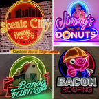 CIONAOR Custom Neon Sign, Personalized UV Printed LED Neon Sign LoGo Customizable for Business, Salon Beauty Nail Studios Light Up Name Sign, Images Neon Lighting Customized