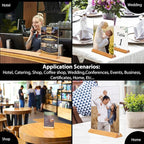 TONICE® 3 Pack 5x7 Acrylic Sign Holder T Shape Clear Acrylic Double Sided Frames with Wood Base Table Menu Display Stand Flyer Display (Optional 8.5x11/5x7 Inch L/T Shape)