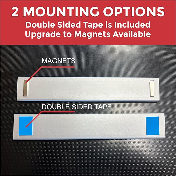 Printex Design - Personalized Office CUBICLE Name Plate & Sign. Modern Aluminum Holder - 4 Plate Colors (Frosted Silver)
