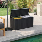 Yardgrace 80 Gallon Outdoor Storage Box Waterproof, Resin Deck Boxes with Lockable Lid & UV-Resistant for Patio, Pool, Garden Furniture Cushions & Accessories, Black