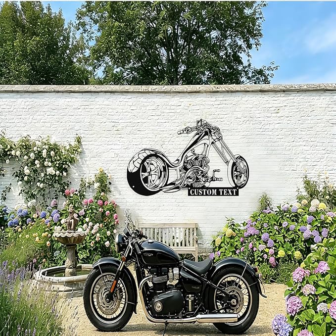 Custom Motorcycle Metal Sign Personalized Biker Name Sign Motorcycle Wall Art Motorbike Signs Garage/Man Cave Decor Gift for Bikers Men Husband