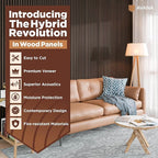 Avana Modern Acoustic Wood Wall Panels – 94.4x12.6 Inch Dark Walnut Acoustic Panels 1 PC – Wall Panels For Interior Wall Decor For Homes, Offices, Studios – Sturdy And Durable Wood Panels For Wall