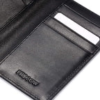 Slim Leather Credit Card Holder for Men & Women 8cc, Italian Calfskin (Black)