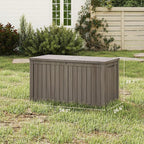 Yardgrace 180 Gallon Outdoor Storage Box Waterproof, Resin Deck Boxes with Lockable Lid & UV-Resistant for Patio, Pool, Garden Furniture Cushions & Accessories, Coffee