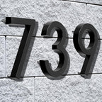 6" Floating Stainless Steel Address House Number, Modern Metal Anti-Rust House Numbers with Nail Kits for Door Garden Mailbox Decor Visibility Signage (2)